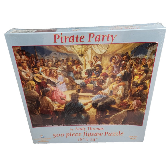 SunsOut PIRATE PARTY #19374 500 Pieces Jigsaw Puzzle By Andy Thomas 18"x24' - Picture 2 of 7